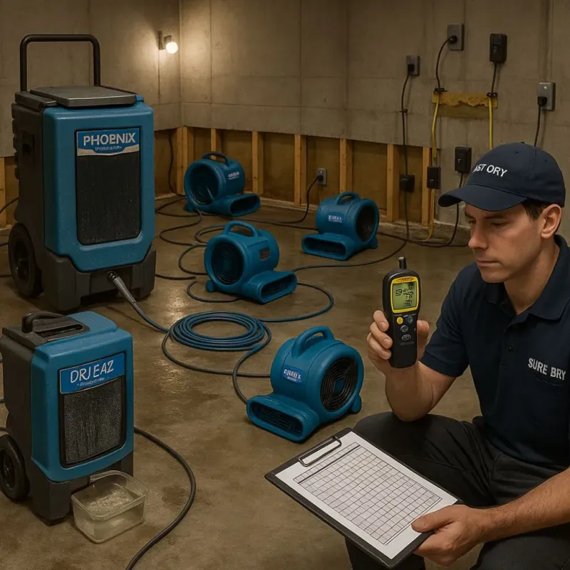 Structural Drying and Dehumidification process in Monticello, GA